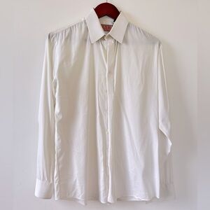 Thomas Pink London white button up dress shirt super slim stretch fit Size 15